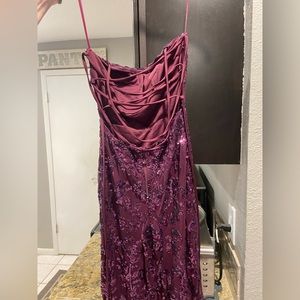 Windsor Plum Purple Sparkly Long Prom Dress